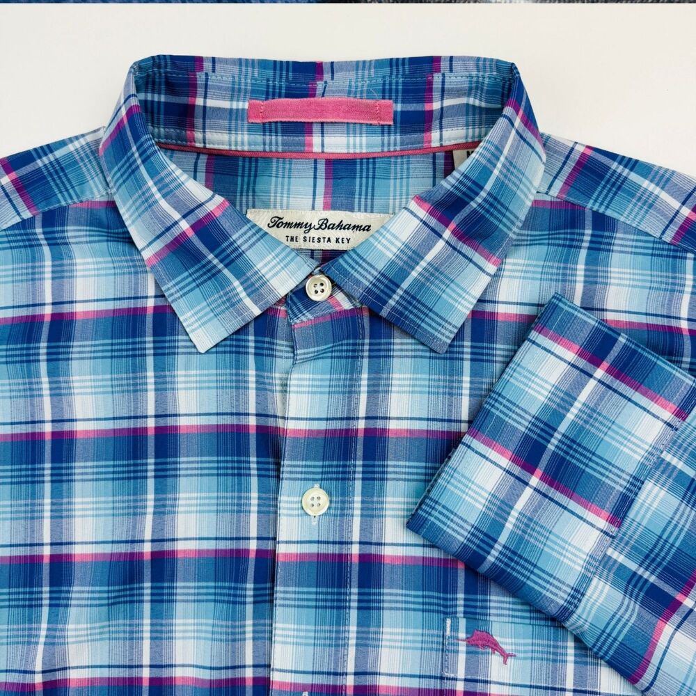 Tommy Bahama The Siesta Key Plaid Shirt Mens Medium